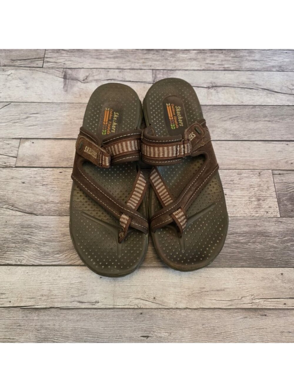 Skechers Outdoor Lifestyle Sandals Brown Adjustable Straps Size 8 Mens Comfort S